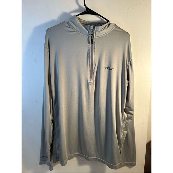 Habit Solar Factor Ls gray 1/4 zipper Mens large rn#106699 UPF 40+ - Picture 1 of 12